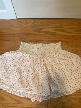 One Step Ahead Cream Mini Skort with Pink Floral Spots